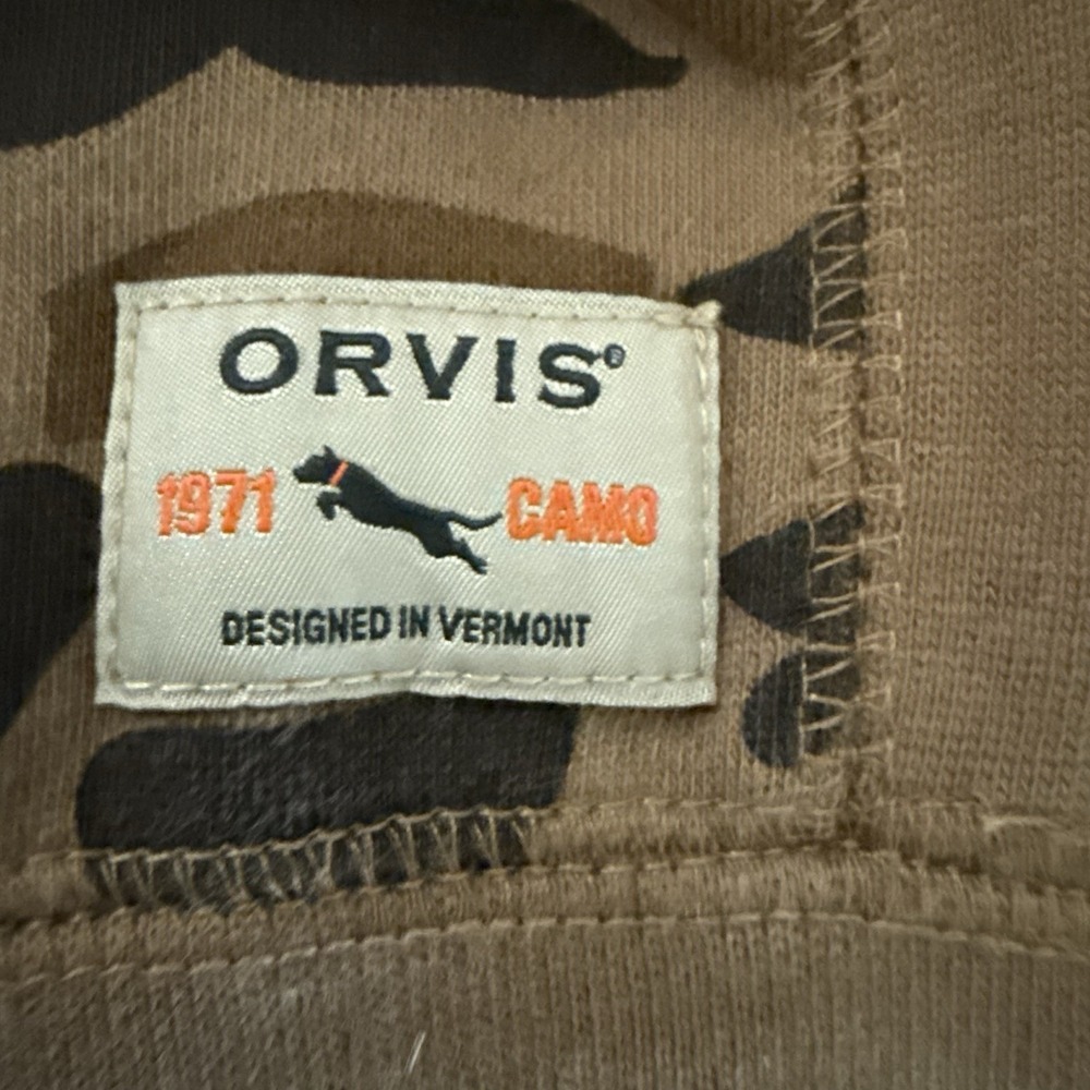 Orvis 1971 Duck Camo Brown Crew Neck Sweatshirt Mens L Outdoor C Lazy U Ranch - Picture 4 of 11